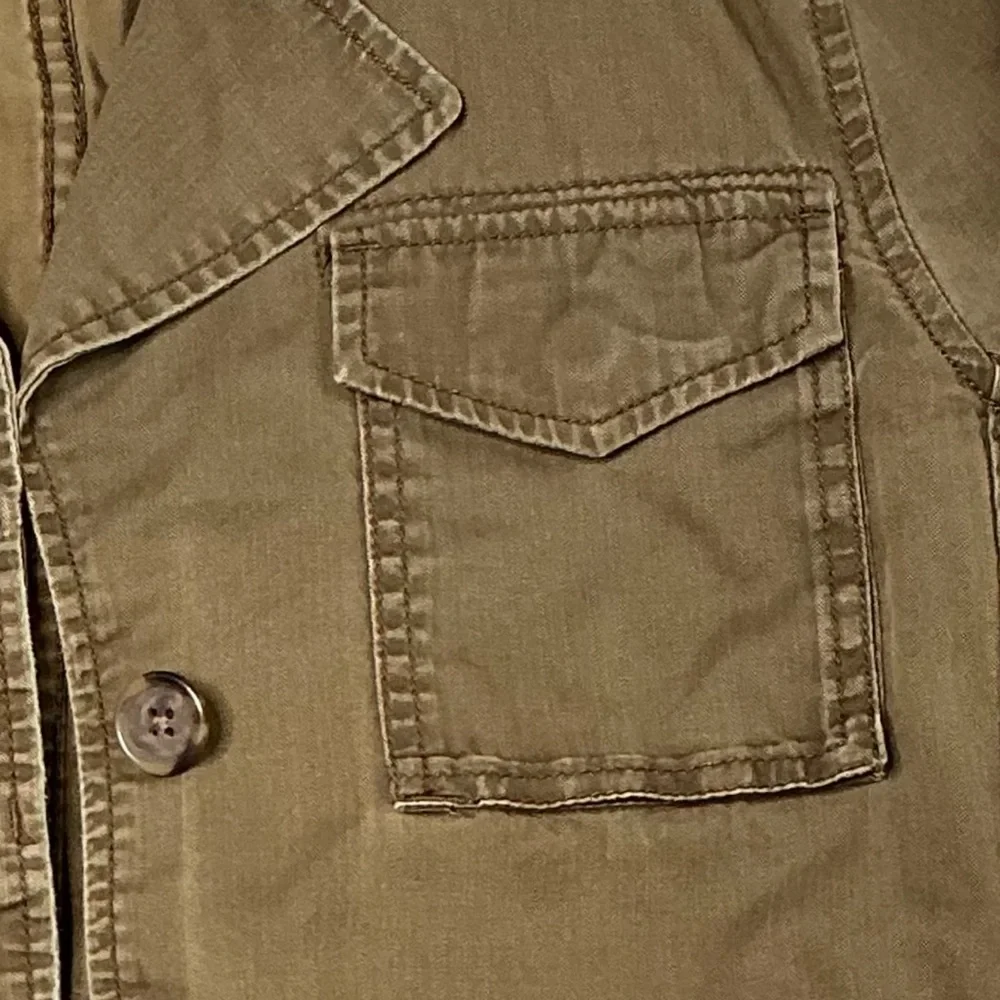 J.Crew Brown Utility Field Jacket Women’s Medium – Distressed Khaki Button-Up - Picture 8 of 15